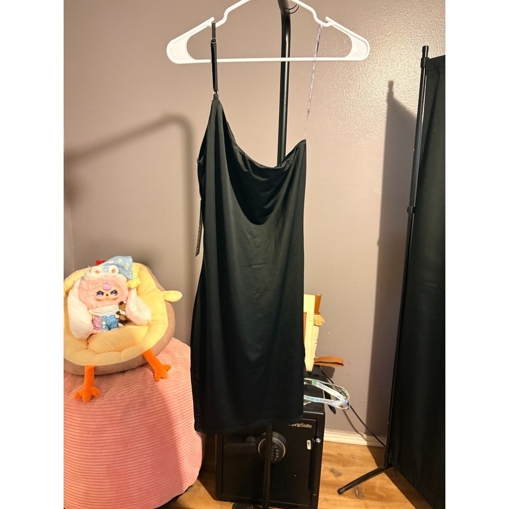 Mono B Little Black Dress, 1 Shoulder, Ruching on the top, Sz S